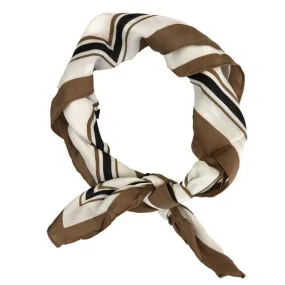 Striped White and Camel Scarf