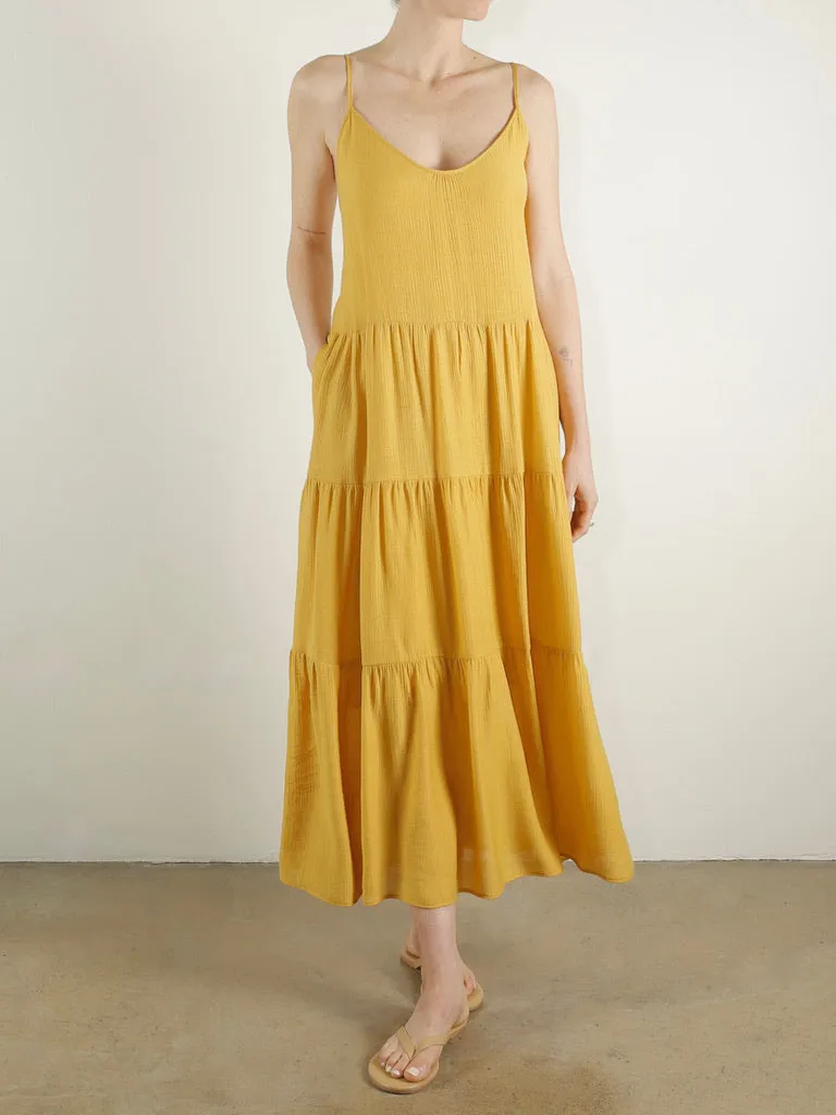 Sunny Maxi Dress in Viscose Gauze - Sun *Final Sale*