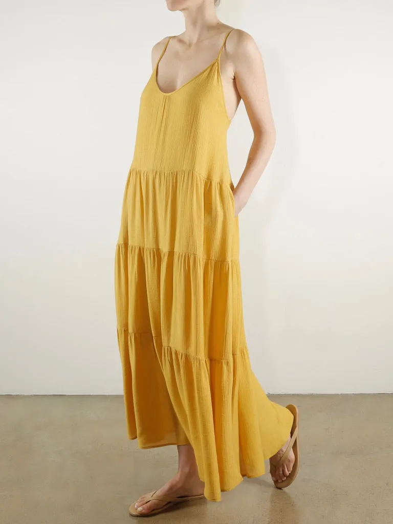 Sunny Maxi Dress in Viscose Gauze - Sun *Final Sale*