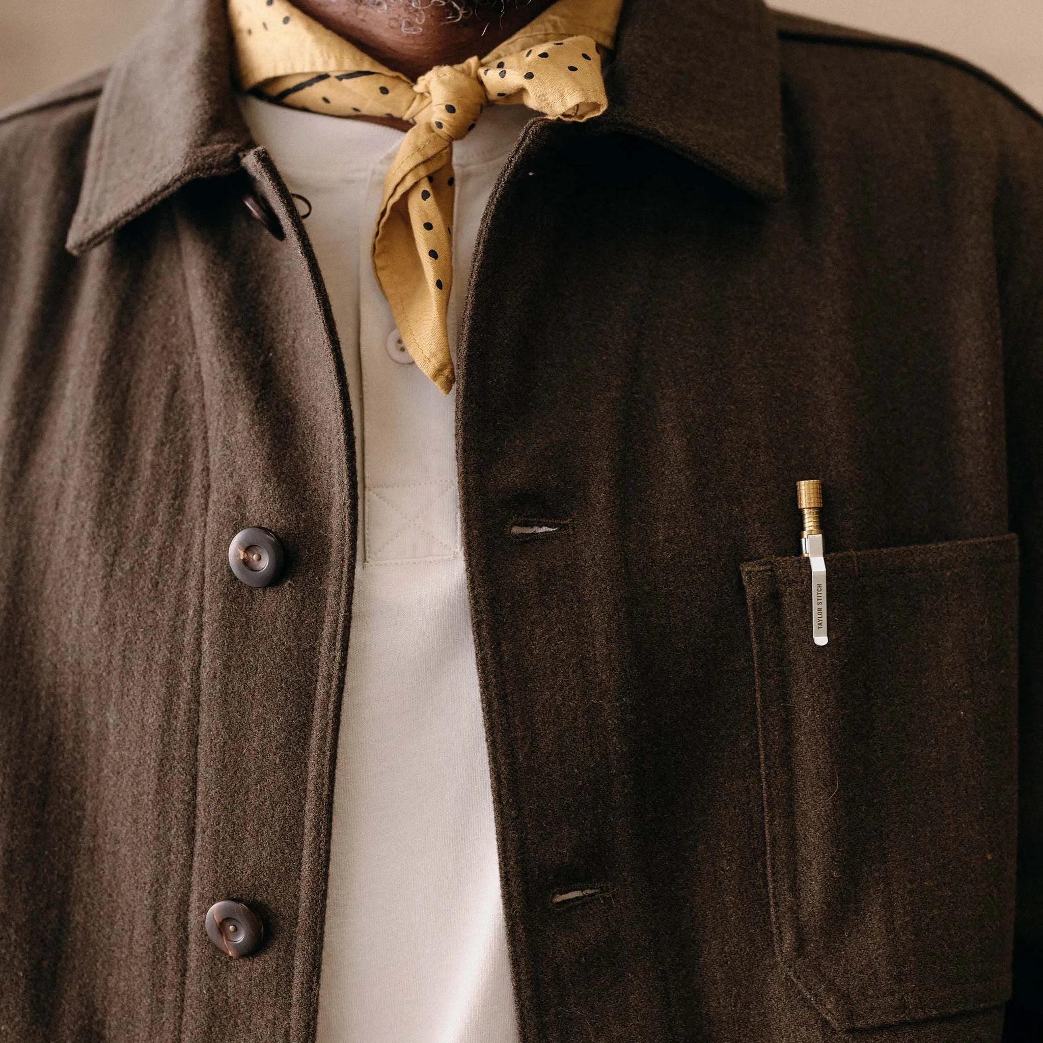 The Ojai Jacket in Army Herringbone Wool