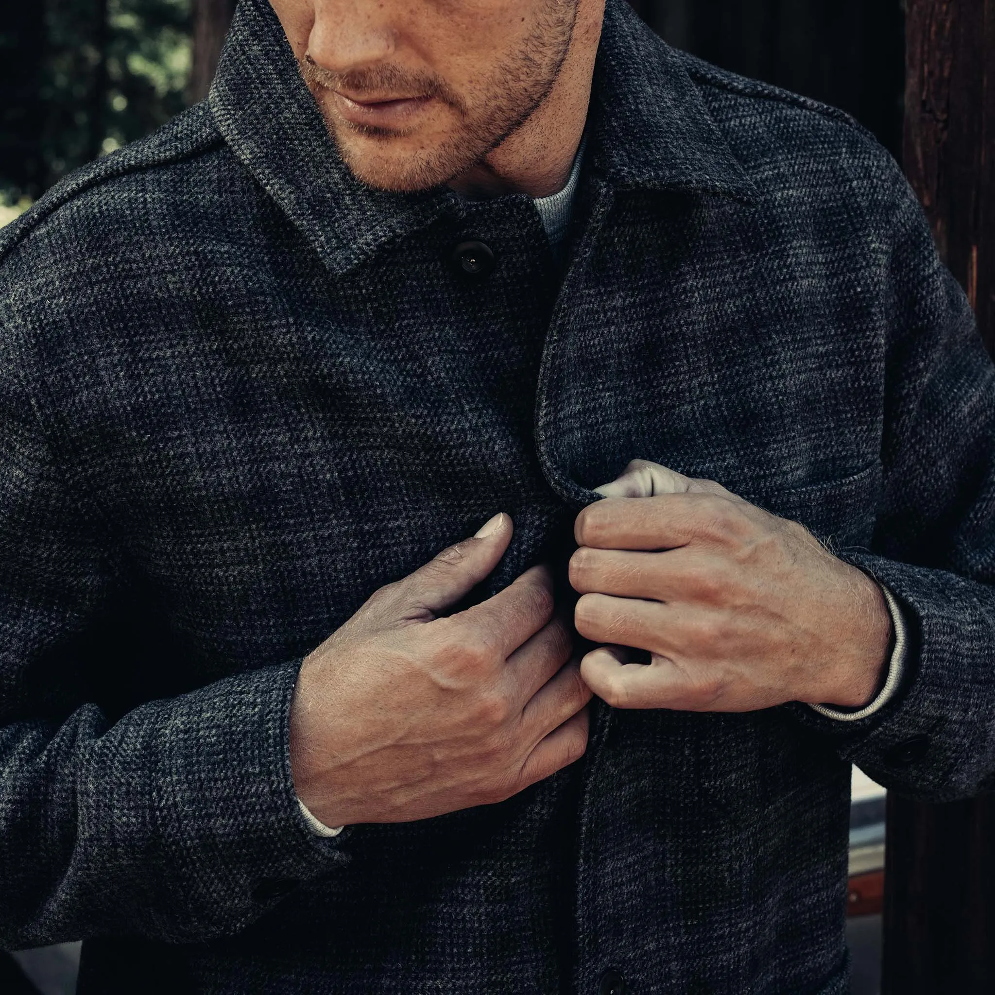 The Ojai Jacket in Ash Plaid Wool