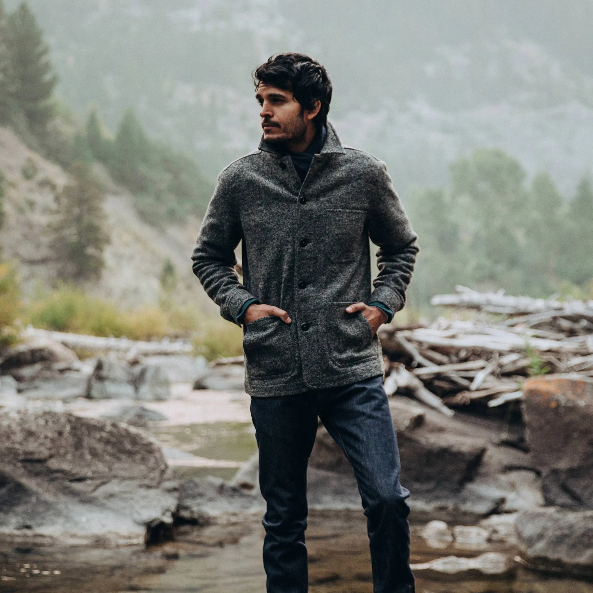 The Ojai Jacket in Charcoal Wool