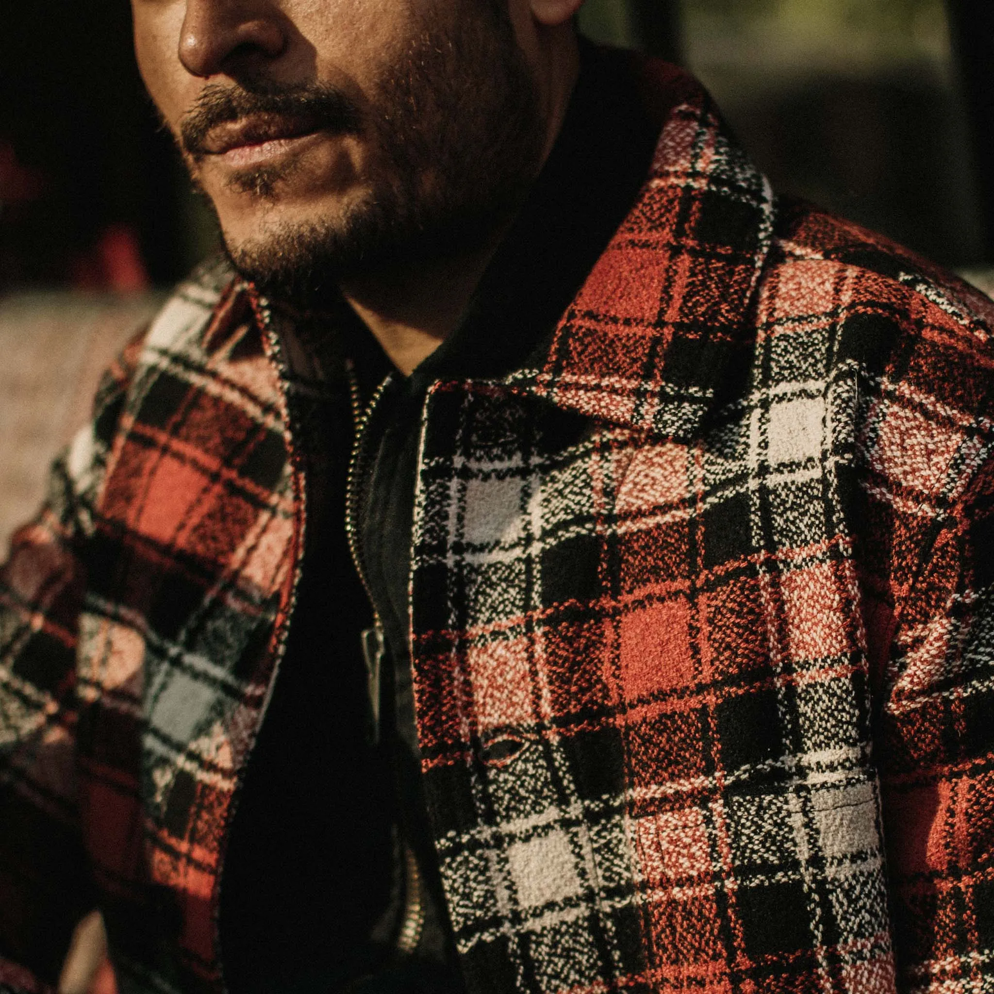 The Ojai Jacket in Garnet Plaid Wool