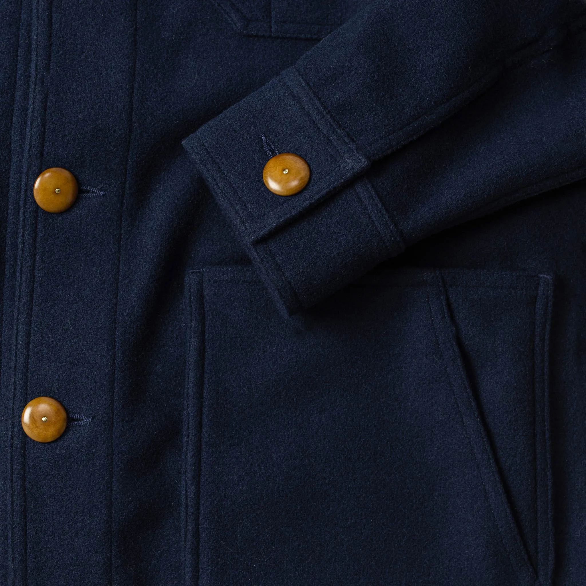 The Ojai Jacket in Navy Boiled Wool