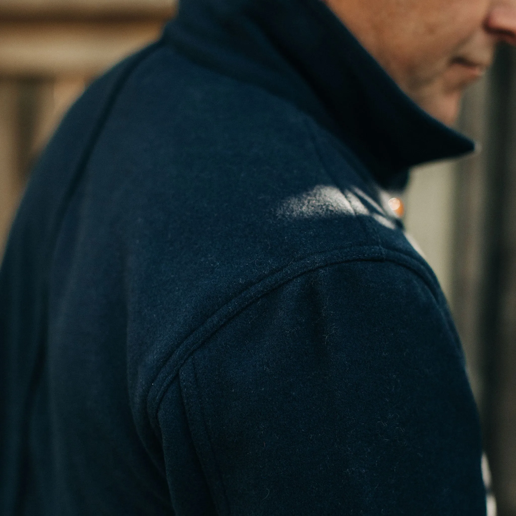 The Ojai Jacket in Navy Boiled Wool