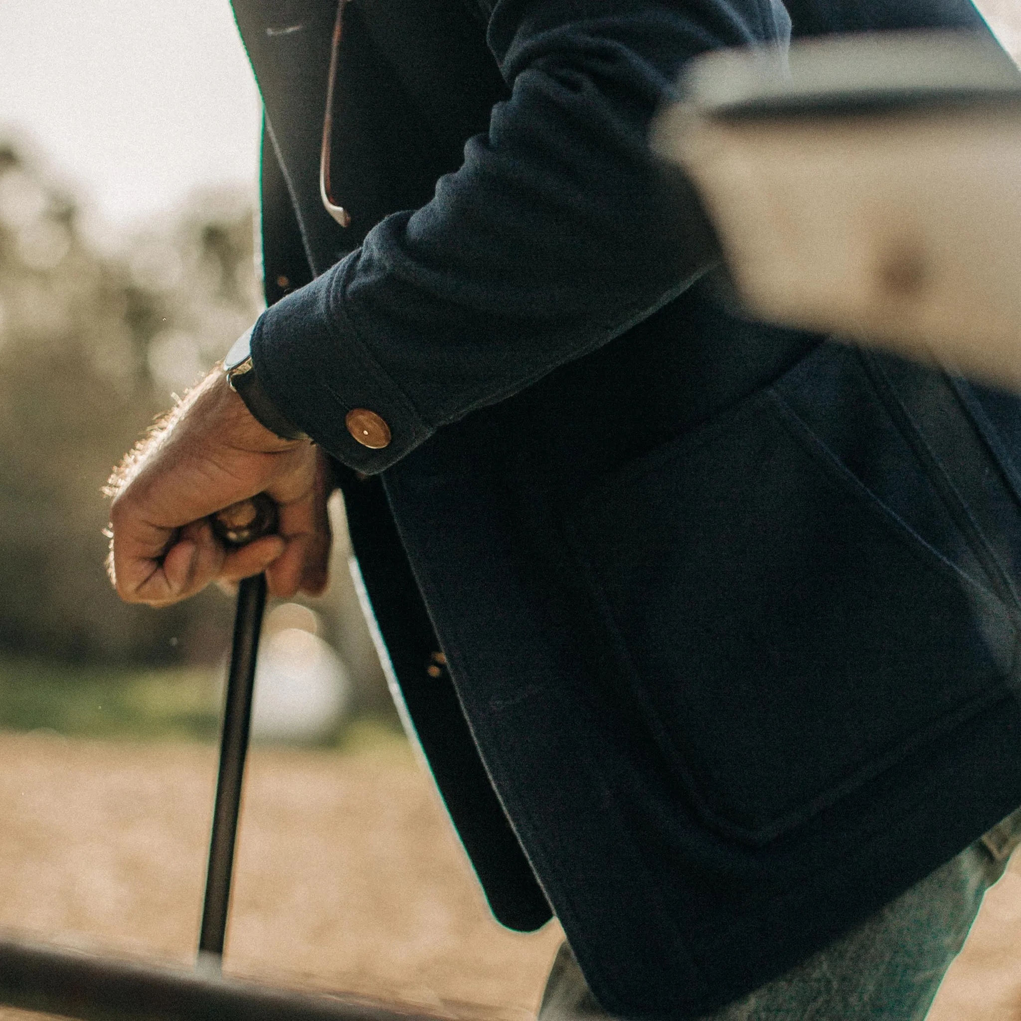 The Ojai Jacket in Navy Boiled Wool