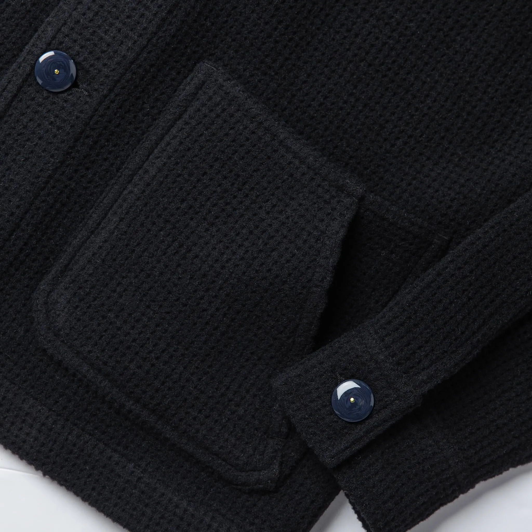 The Ojai Jacket in Navy Waffle Wool