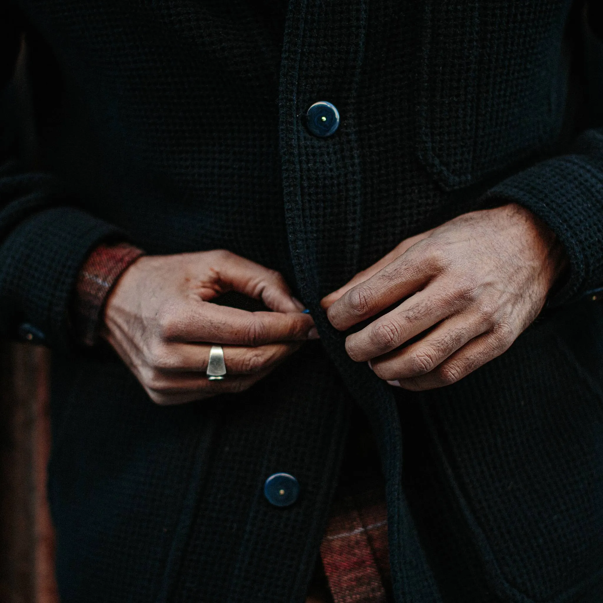 The Ojai Jacket in Navy Waffle Wool