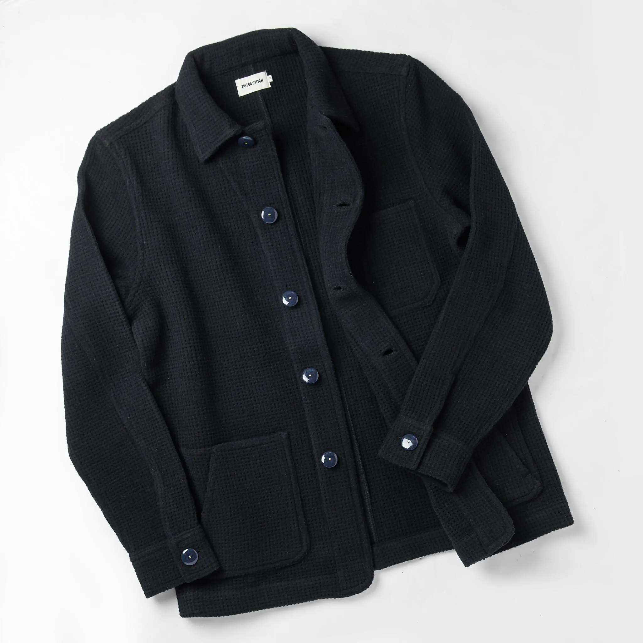 The Ojai Jacket in Navy Waffle Wool