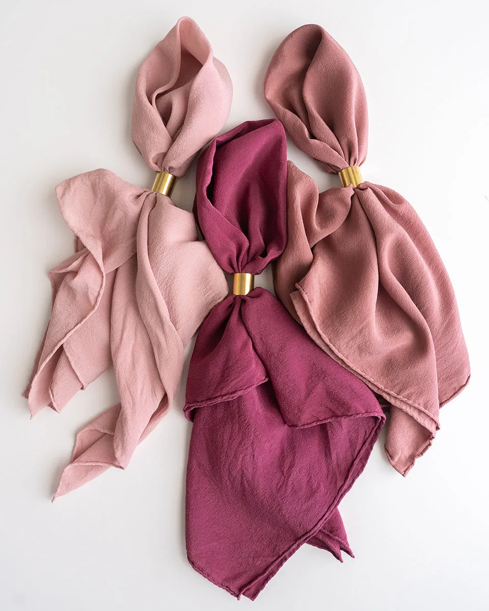 'The Scout' Washable Silk Scarf in Peony