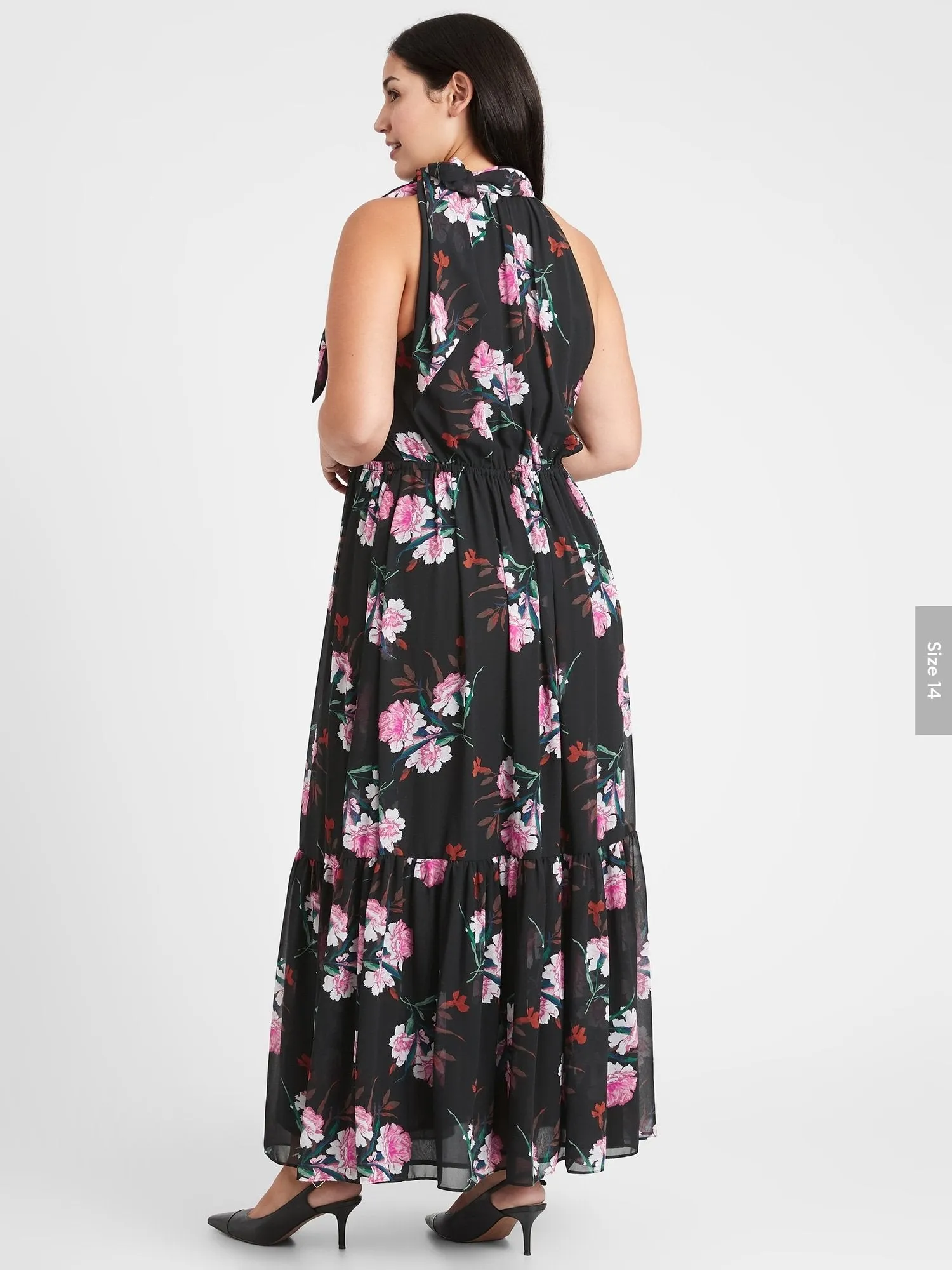 Tie-Neck Maxi Dress in Vintage Floral