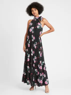 Tie-Neck Maxi Dress in Vintage Floral