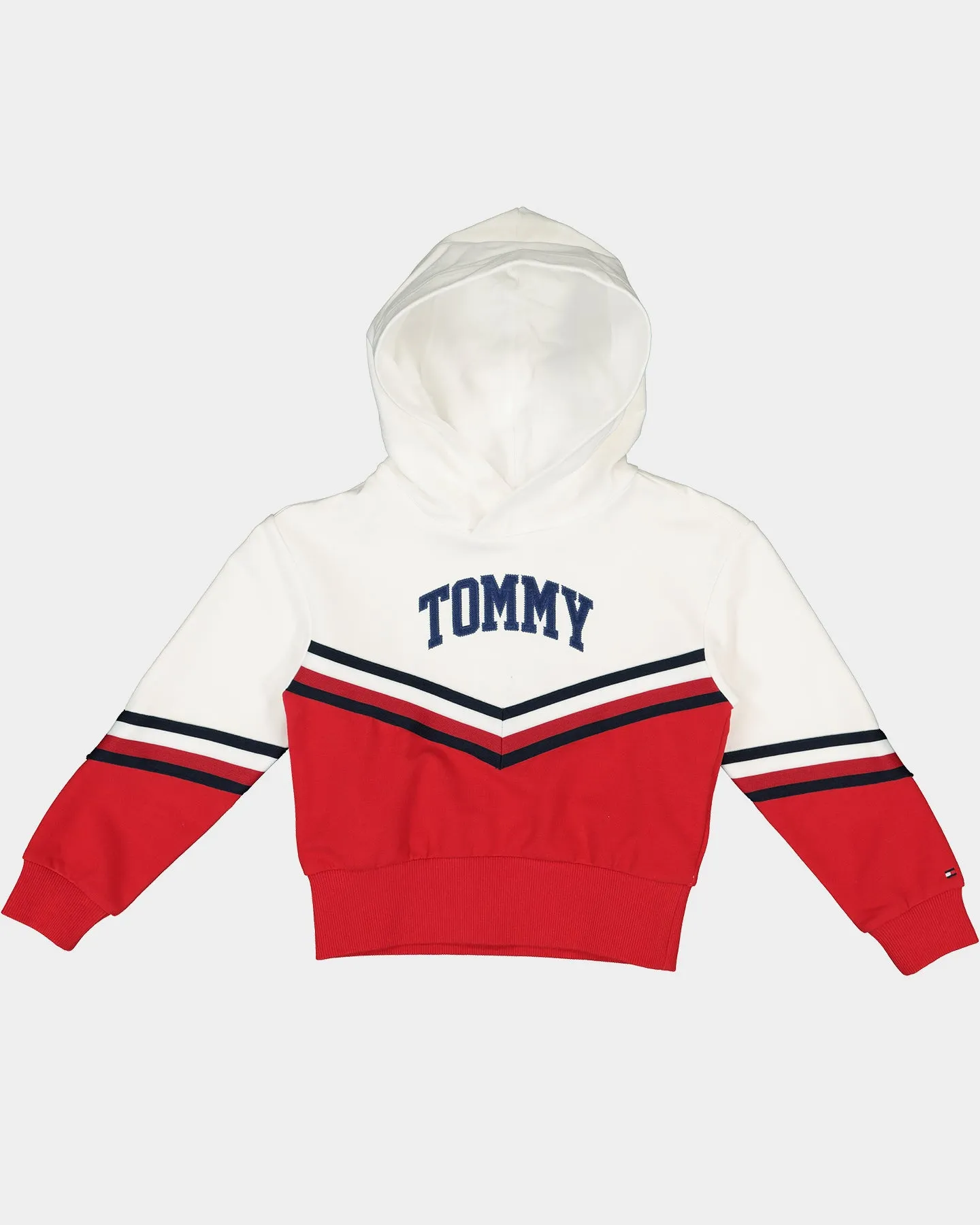 Tommy Hilfiger Kids Varsity Chevron Hoodie White/Deep Crimson