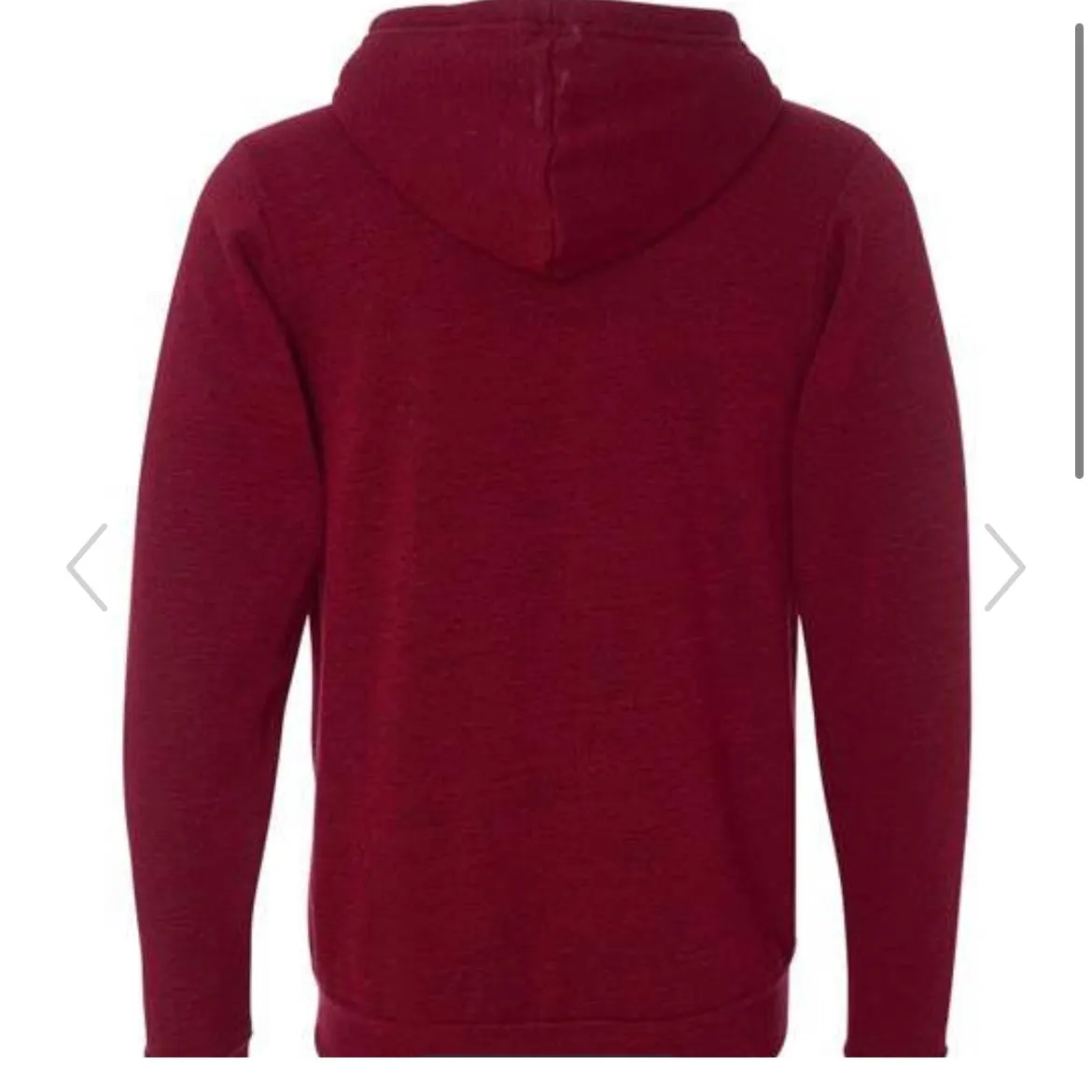 Unisex Crimson Long Sleeve Full Zip