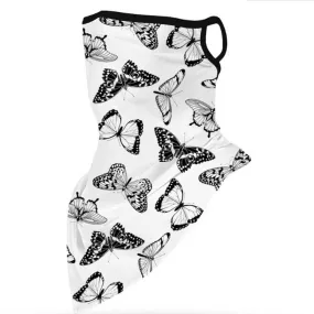 Unisex Face Scarf Bandana with Ear Loops Butterfly