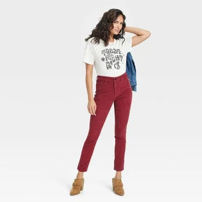 Universal Thread Women's High-Rise Skinny Jeans Cropped Corduroy Pants