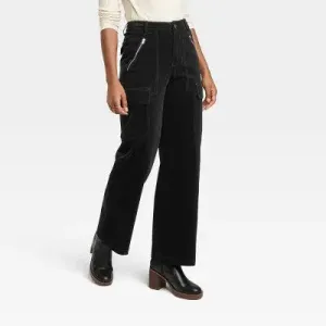 Universal Thread Women's High-Rise Straight Corduroy Cargo Pants Smart Casual