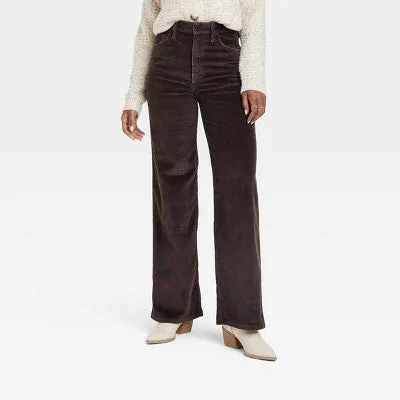 Universal Thread Women's High-Rise Wide Leg Jeans Cropped Corduroy Pants