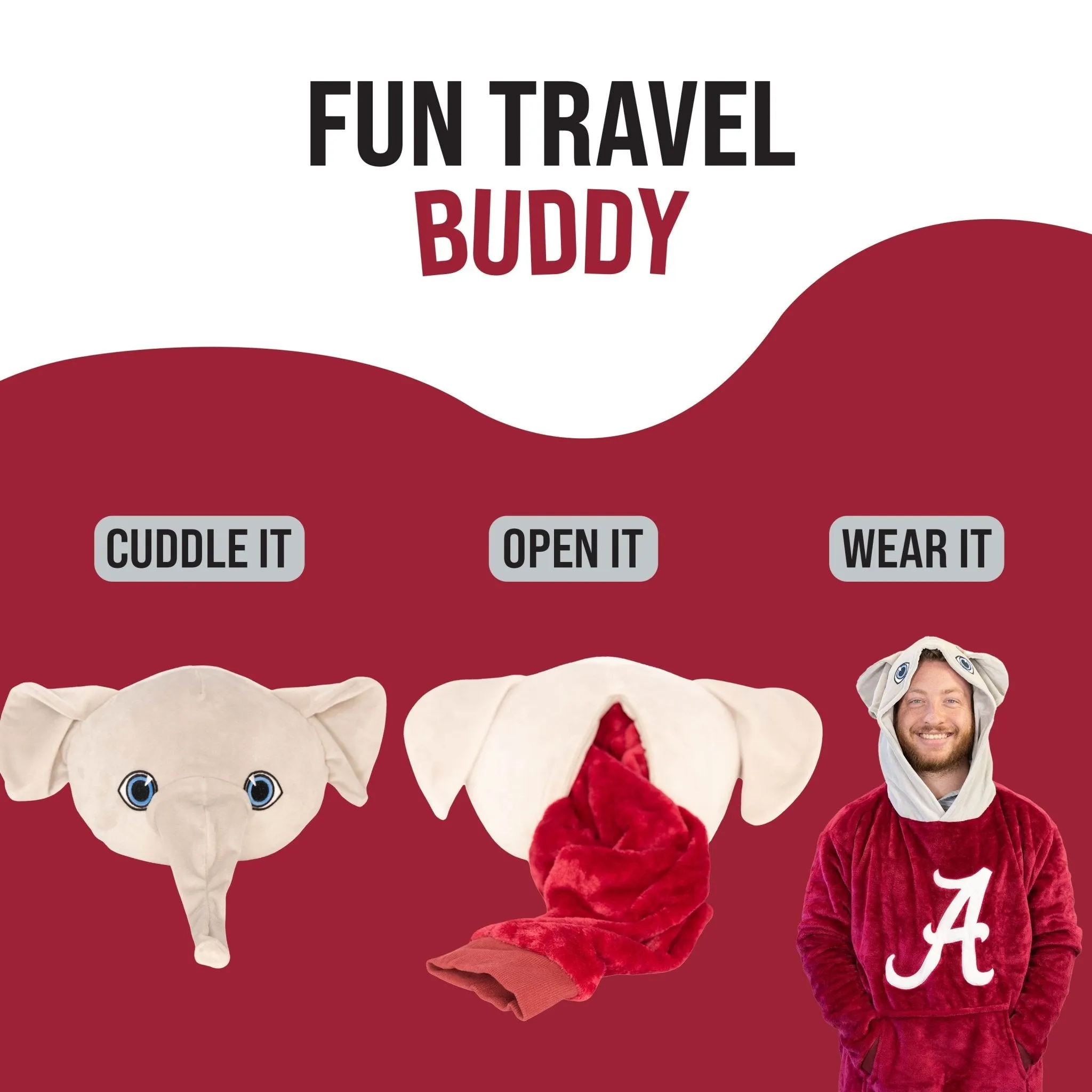 University Of Alabama Big Al Snugible | Blanket Hoodie & Pillow