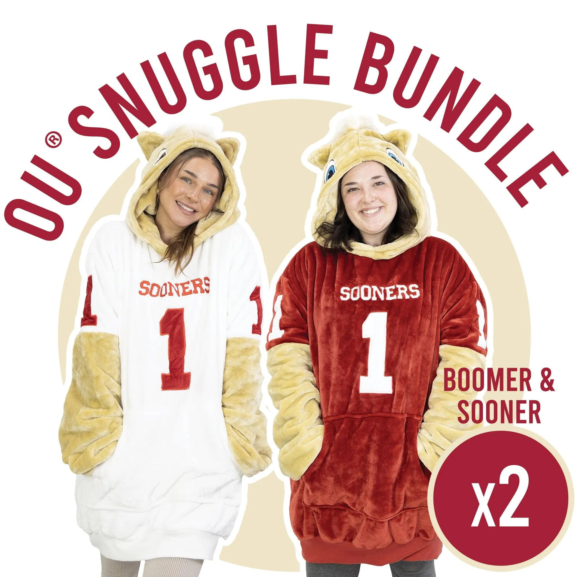 University of Oklahoma Snugible Bundle Boomer & Sooner | Blanket Hoodie & Pillow