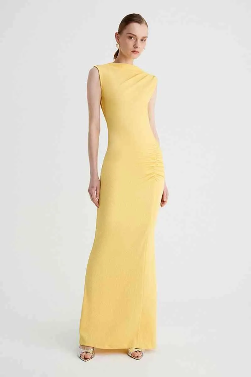 Vega Rouched Front Midi Dress