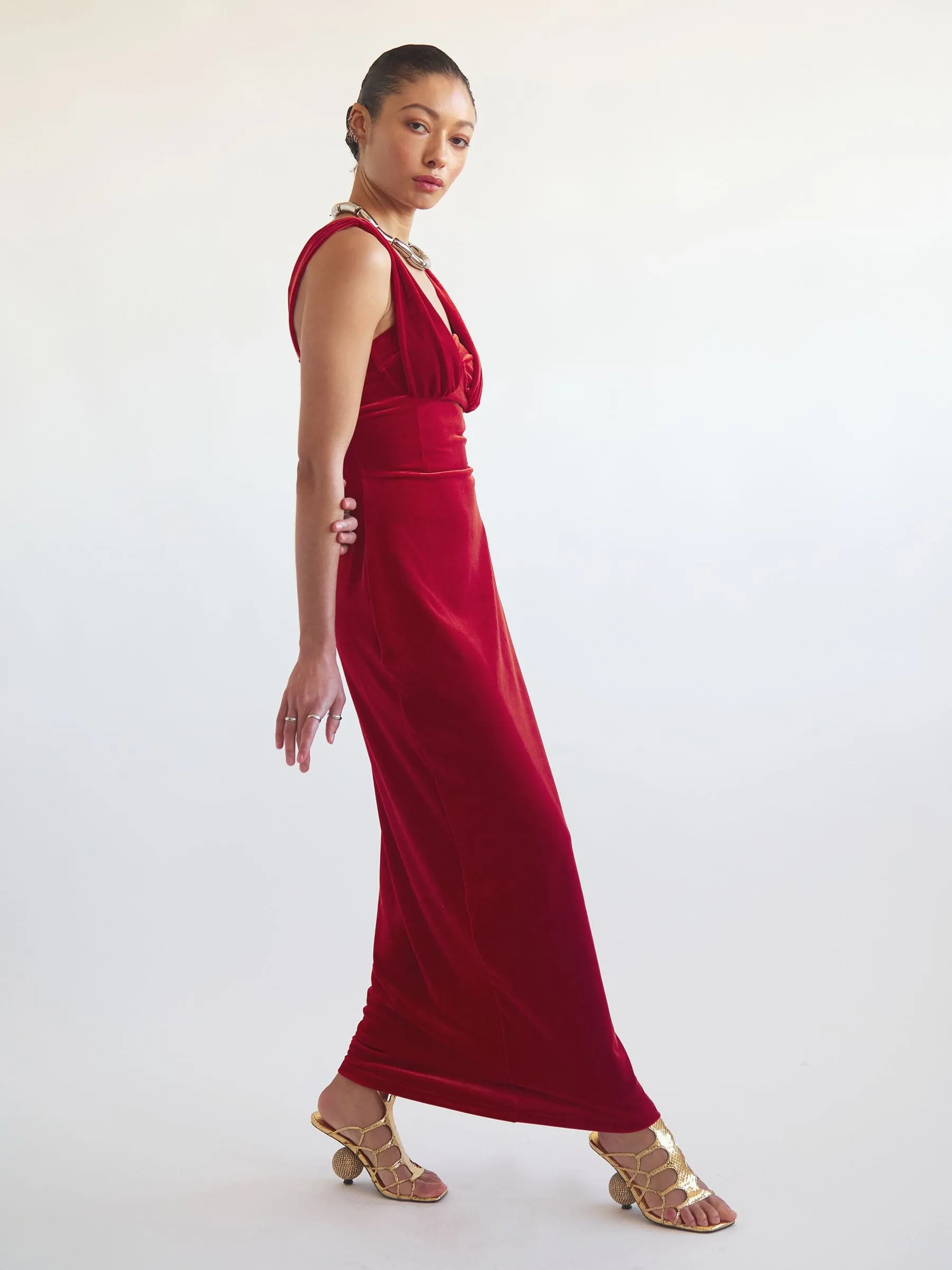 Velvet Pasha Dress in Siren