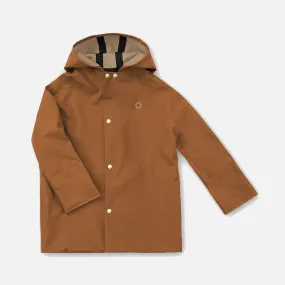 Waterproof Midi Raincoat - Rust