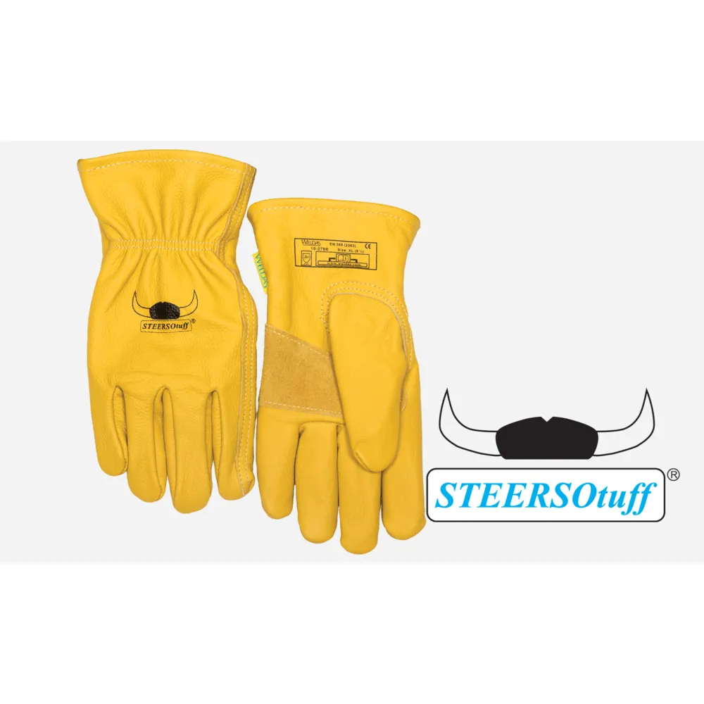 Weldas 10-2700XL STEERSOtuff Drivers Gloves Top Grain Cowhide Keystone Thumb XL