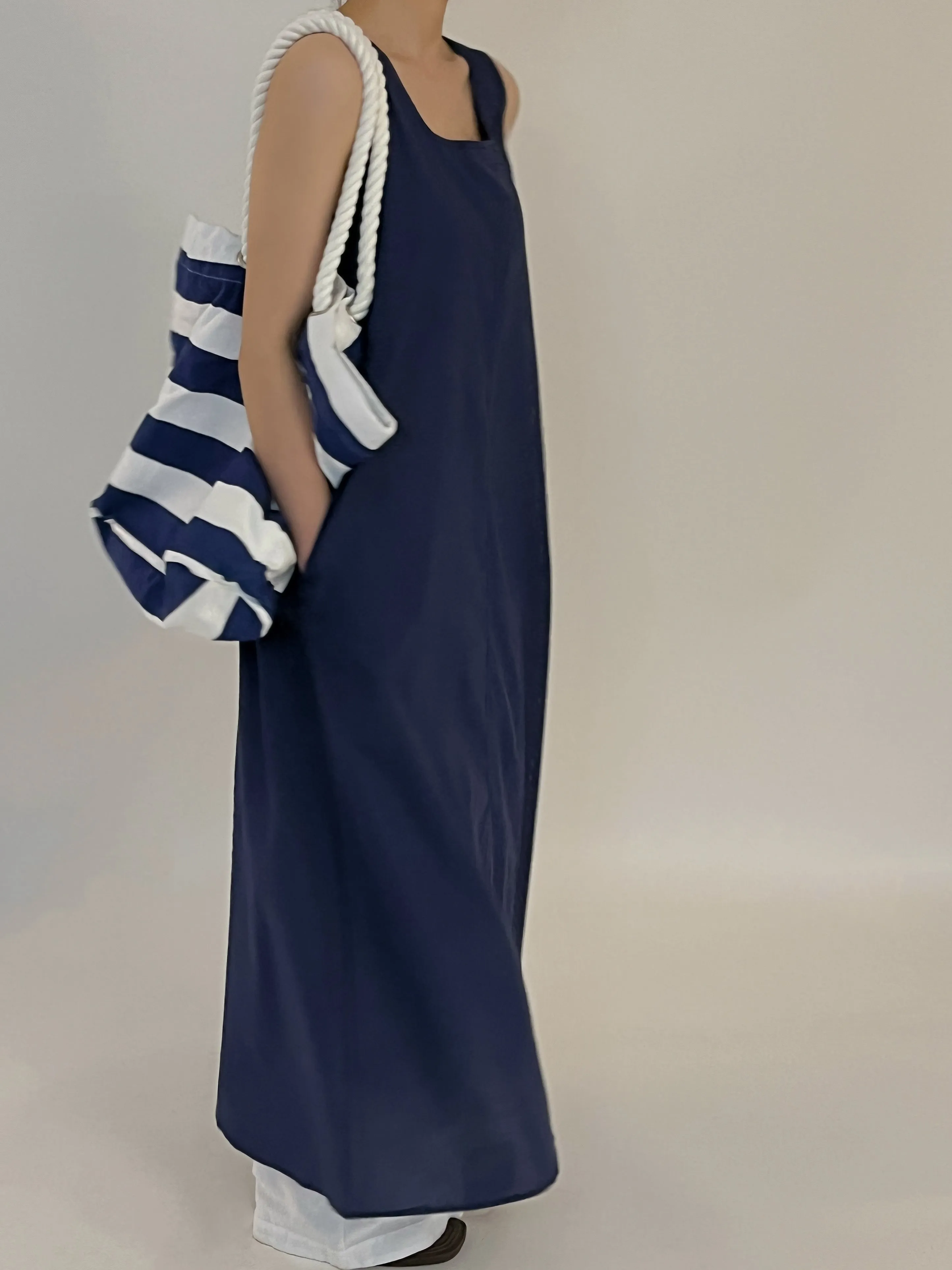 Woman Non-Sleeves Maxi Navy Dress by Kaja Clothing - Nora Dress