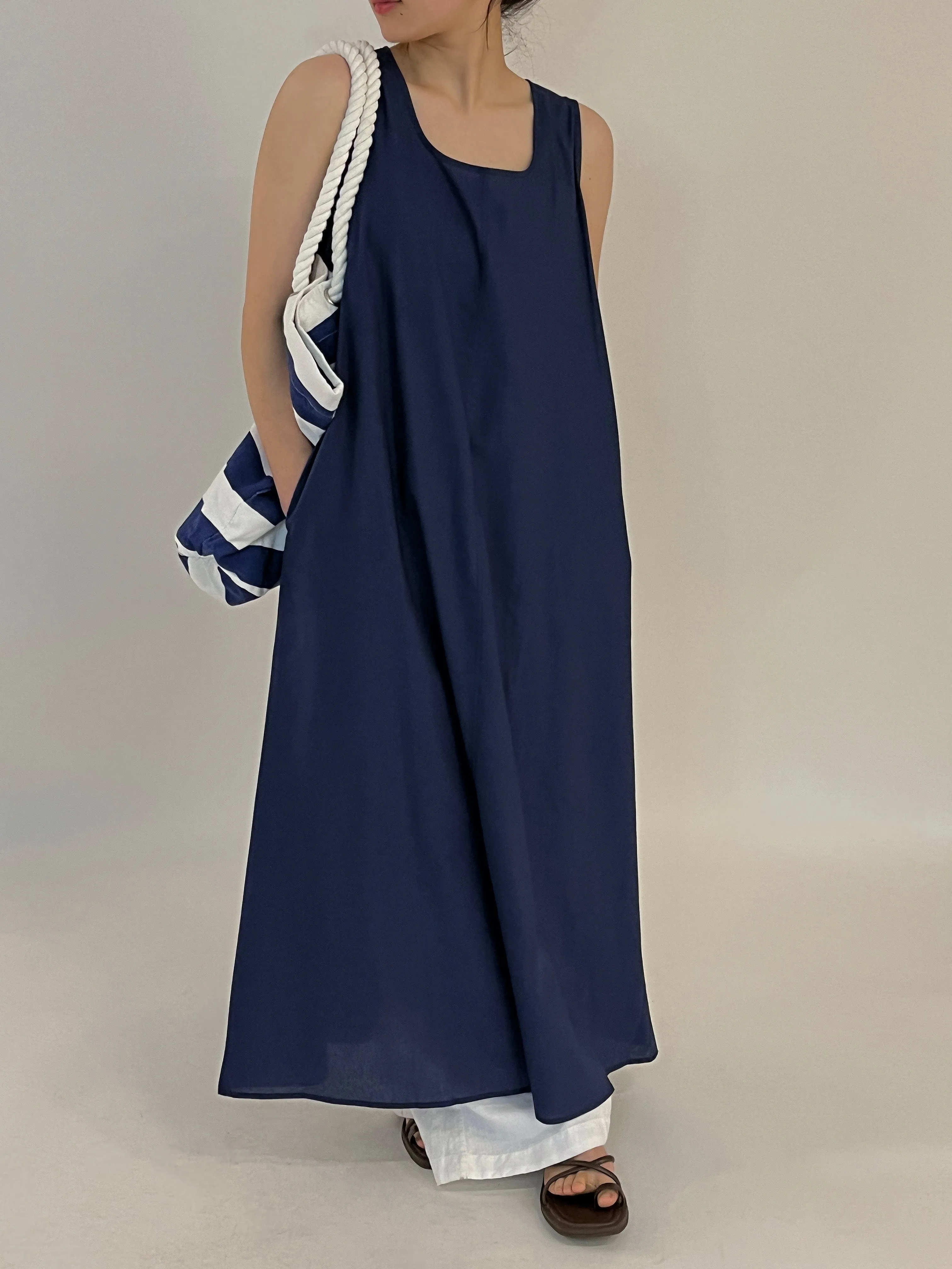 Woman Non-Sleeves Maxi Navy Dress by Kaja Clothing - Nora Dress