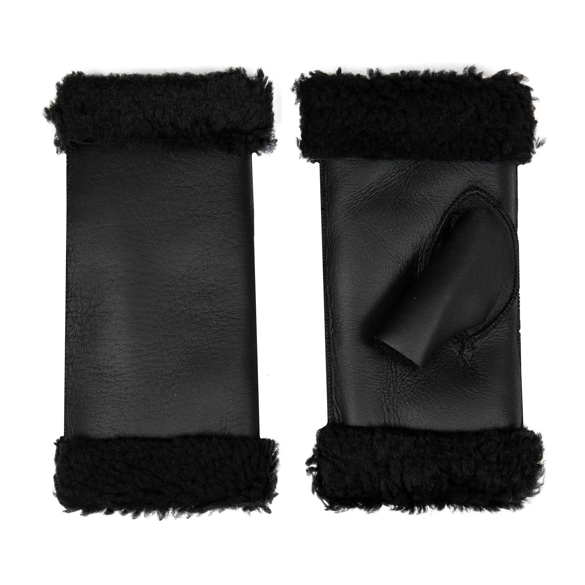 Women's Fingerless Sheepskin Mittens