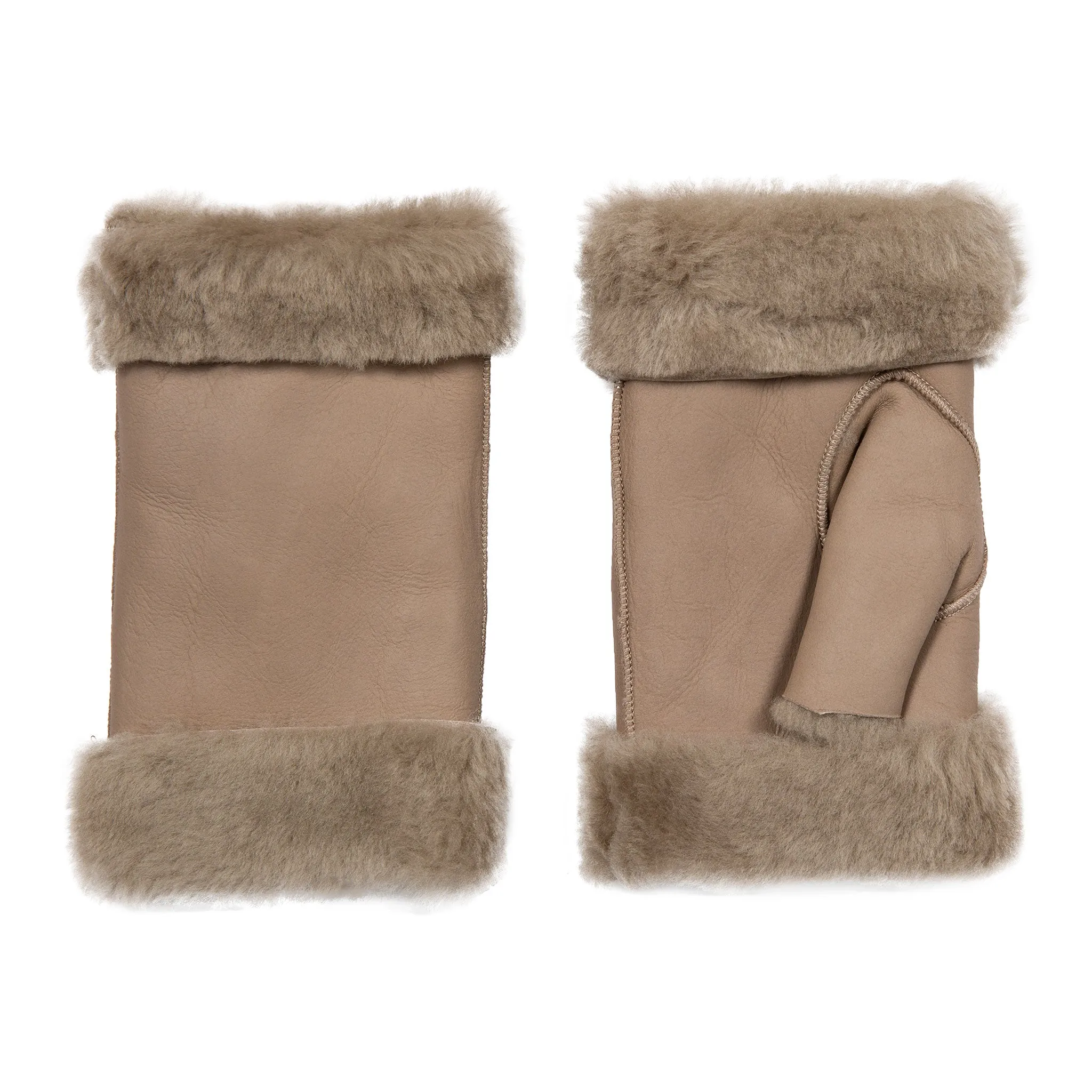 Women's Fingerless Sheepskin Mittens