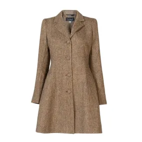 Women's Harris Tweed Coat - Zoe - Brown Herringbone