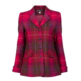 Women's Harris Tweed Jacket - Maggie - Red/Brown Check