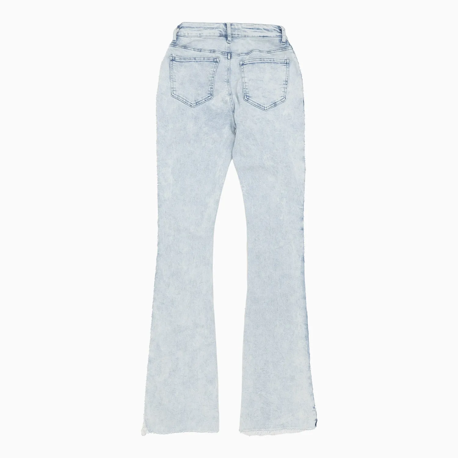 Women's Stacked Frayed Denim Jeans Pant