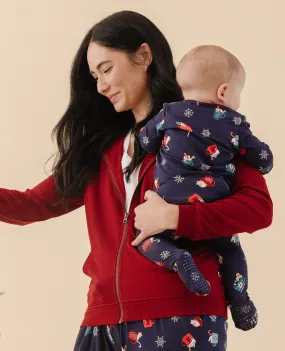 Women's Zip Hoodie in Crimson