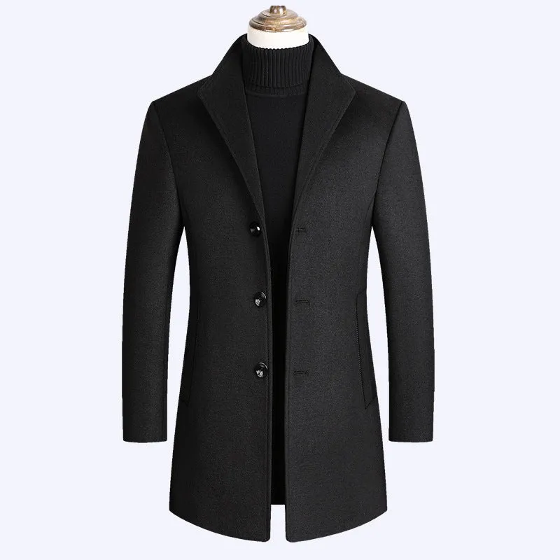 Woolen Coat Men Autumn And Winter Middle-Aged Men